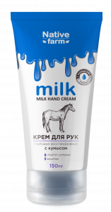 Крем для рук глубокое восстановление серии «Milk NATIVE FARM» (лошадь) 150 мл /12