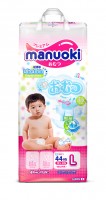 Подгузники Manuoki Ultrathin L 12+ кг 44 шт