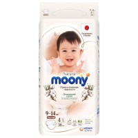 MOONY Natural подгузники, L (9-14 кг), 38 шт.